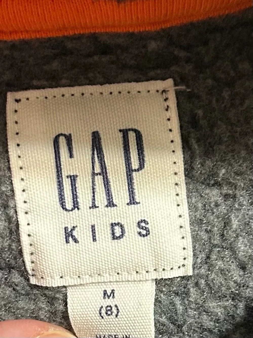Gap Kids Charcoal Gray Logo Pullover Hoodie Size M (8) Fleece Sweatsh